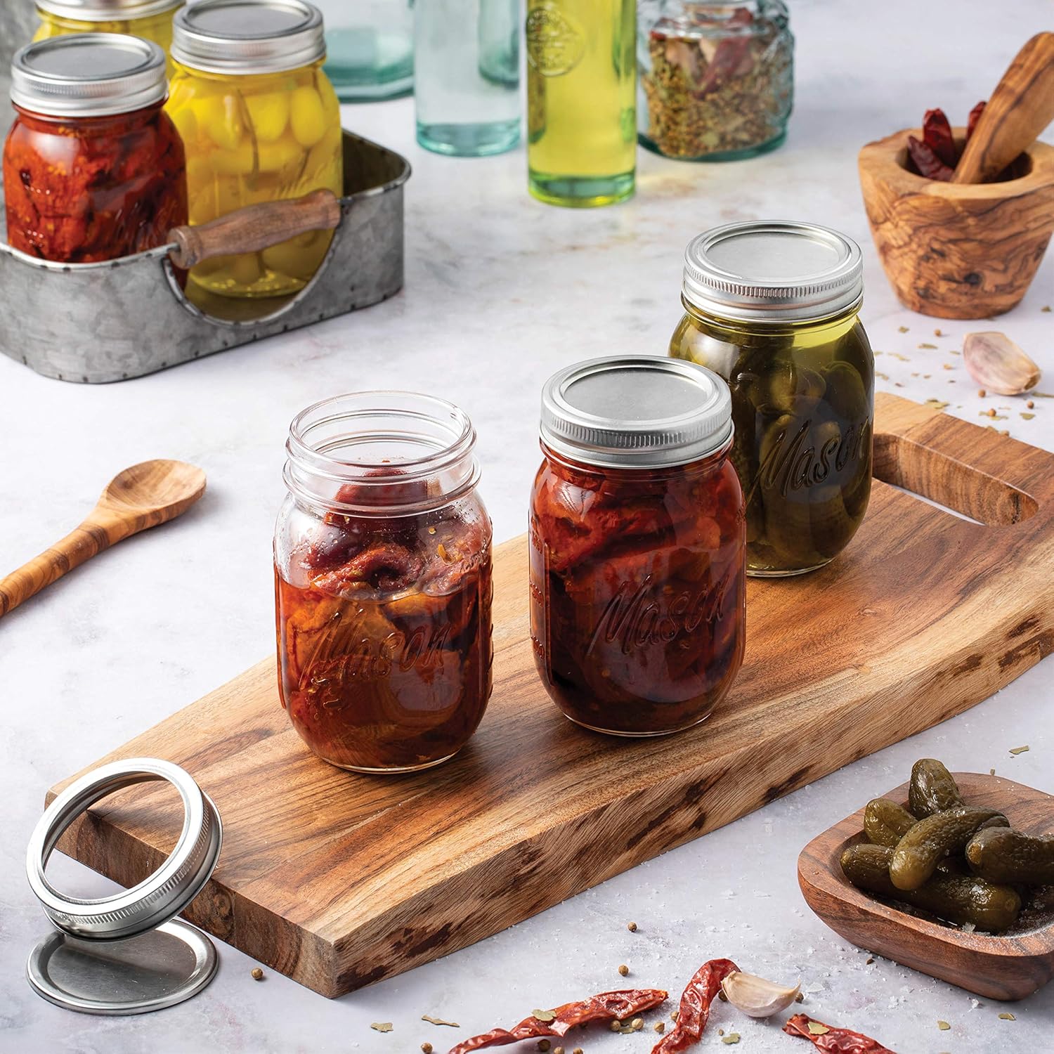 pint jars in a clean, modern scene